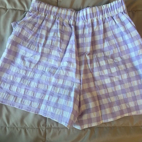 Zara Lavender Checkered Mini Skirt - Picture 4 of 5